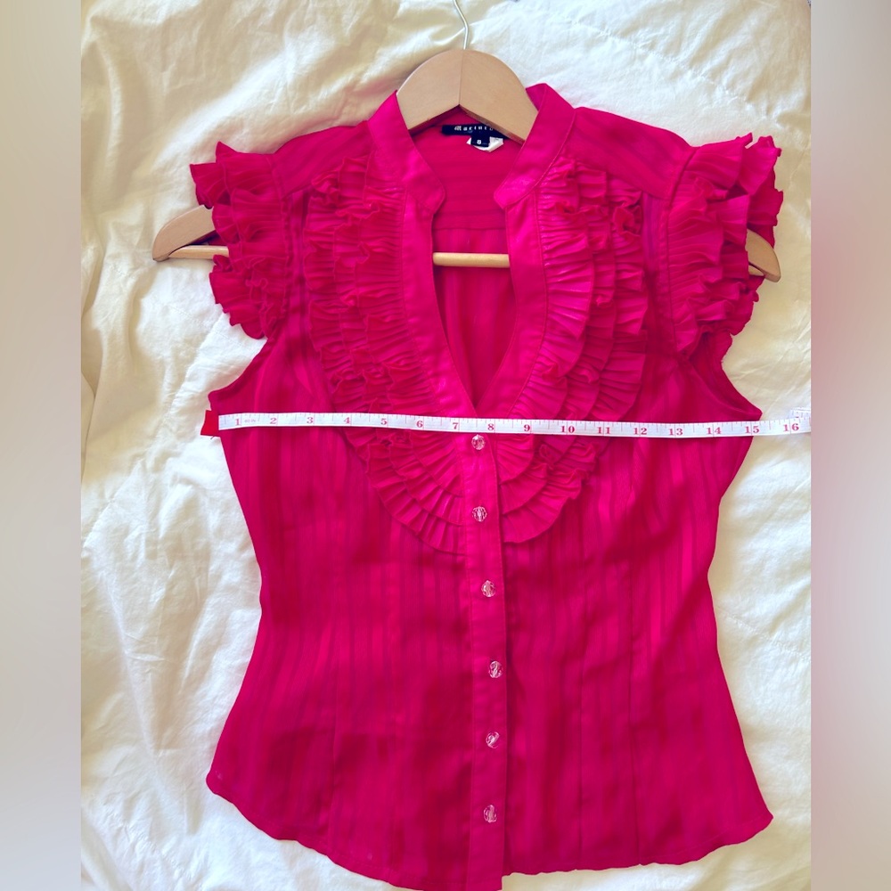 Pink Marineblu ruffled shirt small